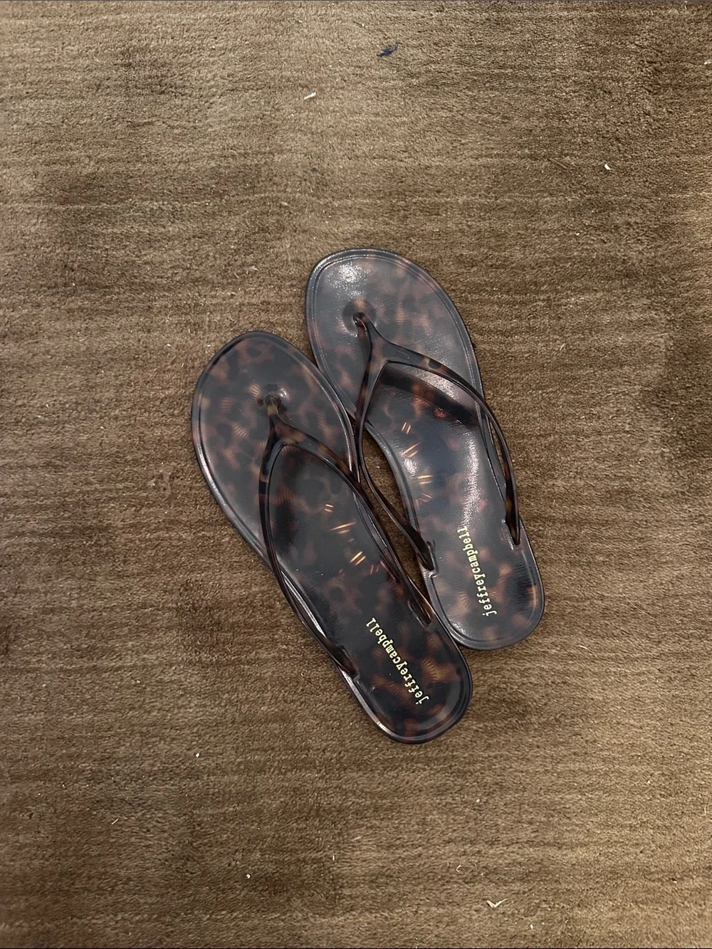 Free People Tortoiseshell Brown Jelly Flip Flop Sandals